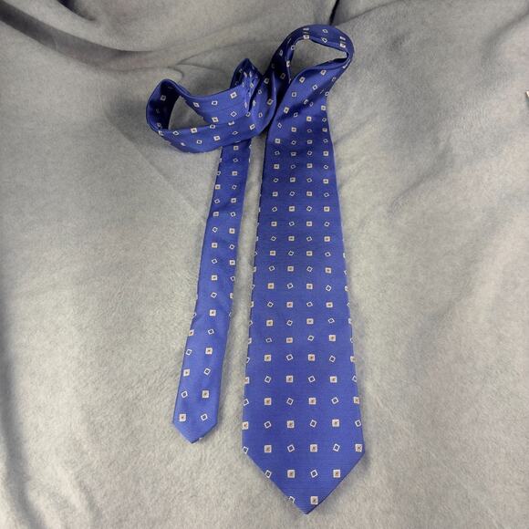 VTG Brooks Brother 346 Repp Necktie Classic Blue Diamond/Argyle Pure Silk Preppy - Picture 3 of 8